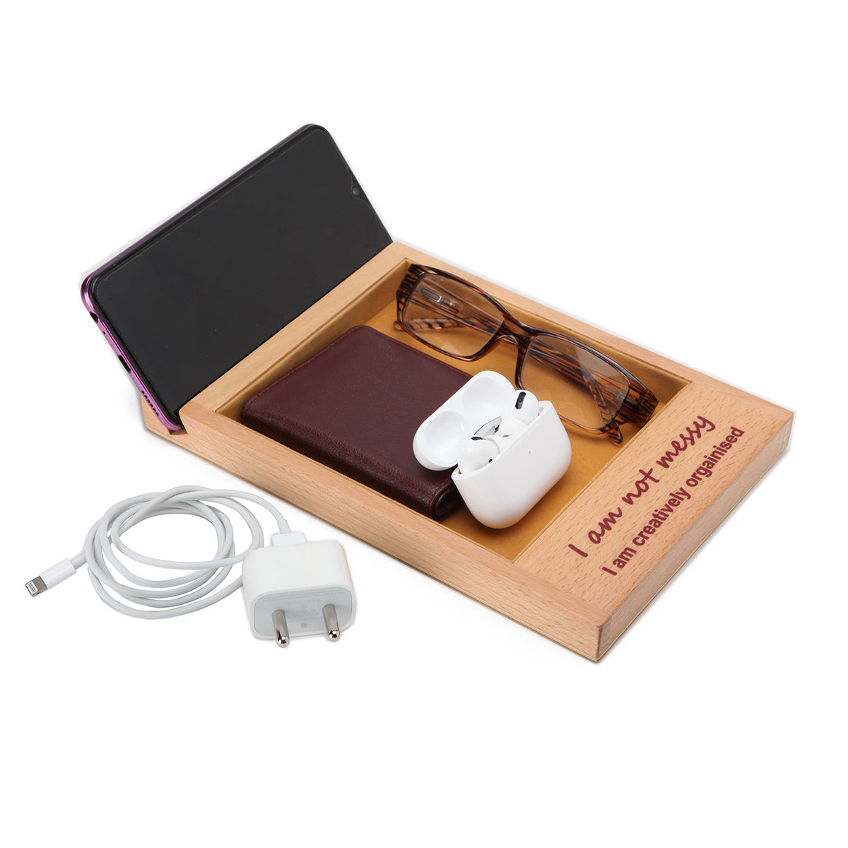 Wood Valet Tray,Mobile Docking | Valet Tray