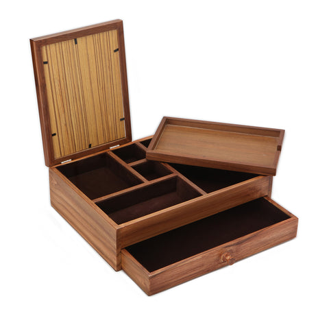 Wood Luxury Valet Box And Mobile Docking Tray | Wood Boxes
