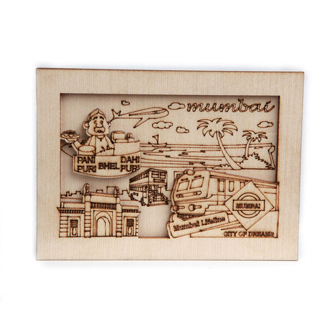 Wood Laser Cut Layered Fridge Magnet | Fridge Magnet