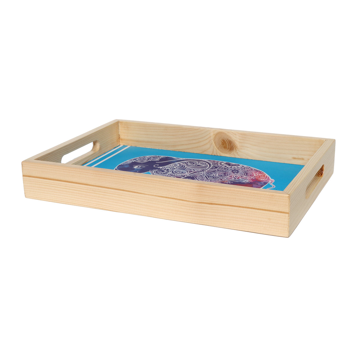 Wood Serving Tray Elephant Art Print Lamination | Tray