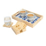 Wood Coaster Flower Motif Carving Set Of 4 With Stand | Tea & Table Coaster